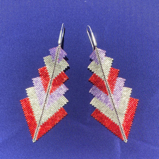 Aretes Prabhas Rojo y Morado