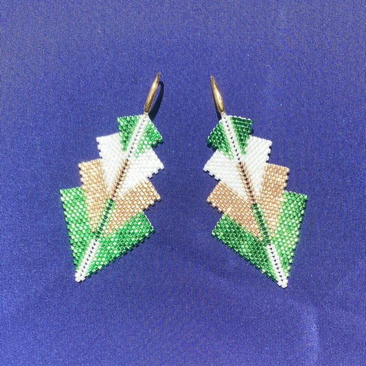 Aretes Rigel Verde Limón y Blanco