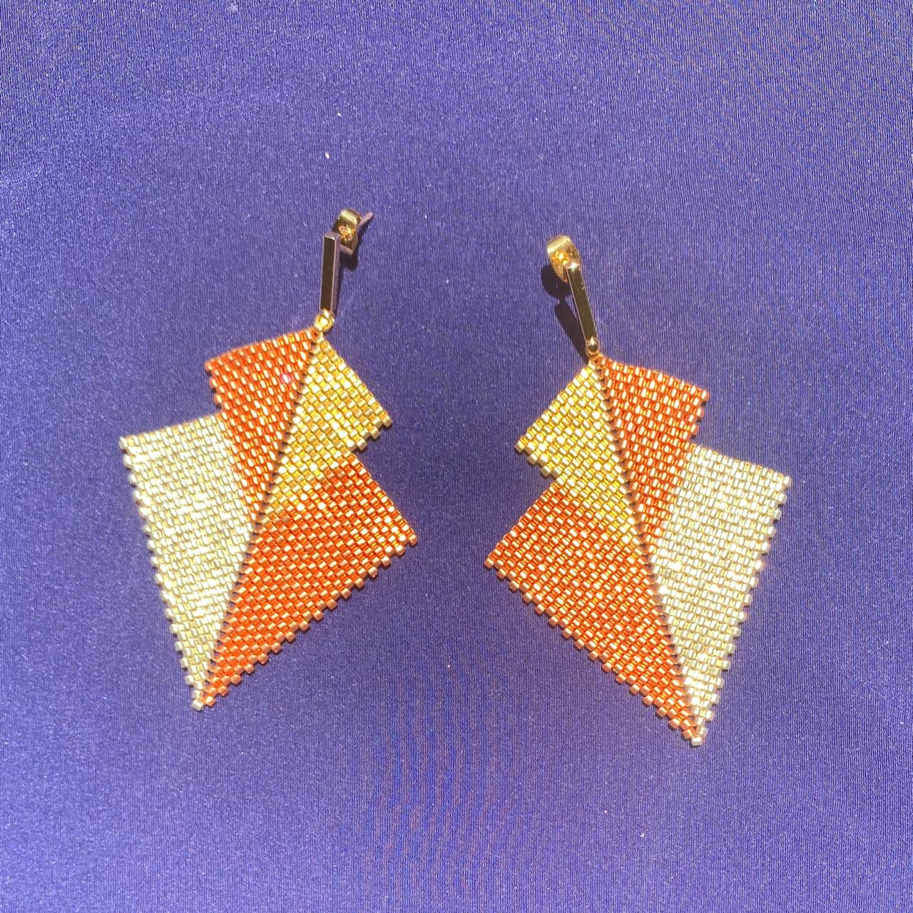 Aretes Atik Tres Oros Cobre - Asimétrico