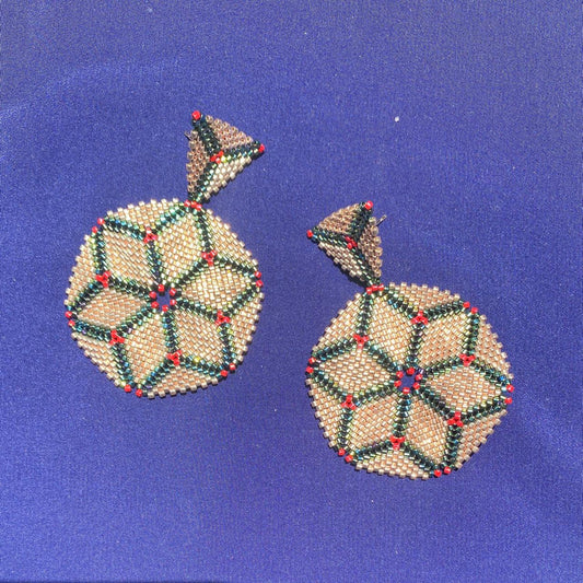 Aretes Altair II Dorado y Verde Olivo