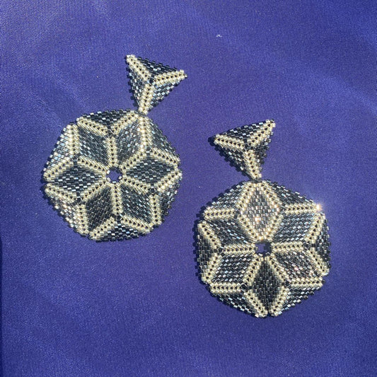 Aretes Altair II Gris Antracita y Plateado